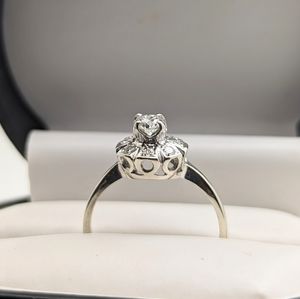 Vintage 14K Floral Diamond Ring